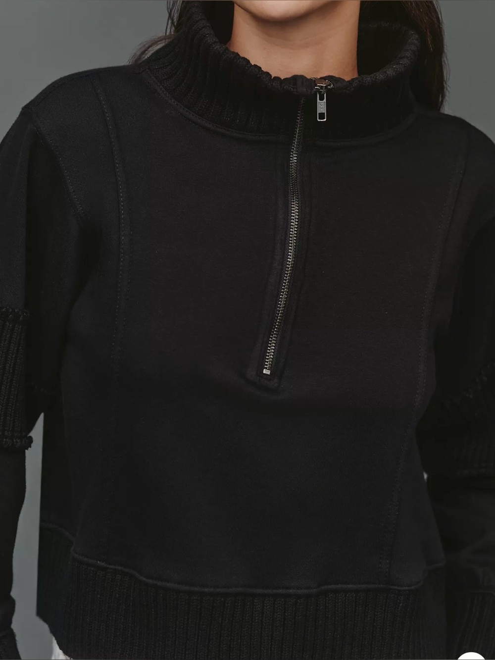Daily Practice Anthropologie Indy Grab Pullover Sweatshirt Black Size L - Picture 2 of 11